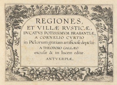 Title Page for "Regions and Rustic Villas" by Theodor Galle