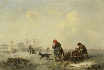 The Neva at St Petersburg (Leningrad) in the Winter by Theodor Hildebrandt