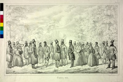 Teplice Memories. Bath Season 1833. Sheet 4 by Theodor Hosemann