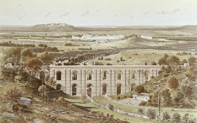 Reconstruction of the Roman Aqueduct of Arcueil near Lutetia by Theodor Josef Hubert Hoffbauer
