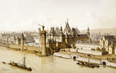 The Louvre in the 16th century by Theodor Josef Hubert Hoffbauer