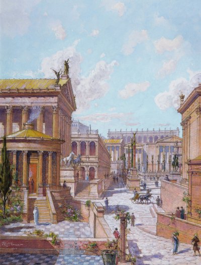 The Roman Forum of Antiquity by Theodor Josef Hubert Hoffbauer