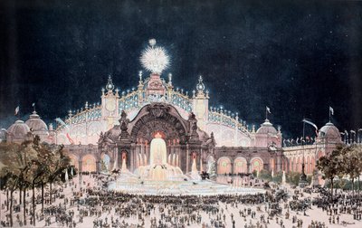 Universal Exhibition, View of the Palace of the Electricity and Water Castle, Paris by Theodor Josef Hubert Hoffbauer