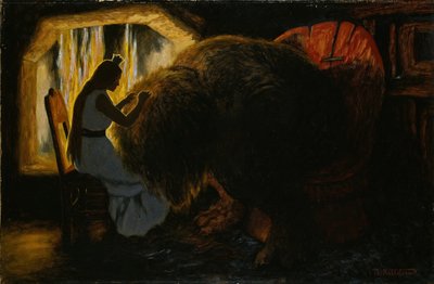 The Princess Picking Lice from the Troll by Theodor Kittelsen