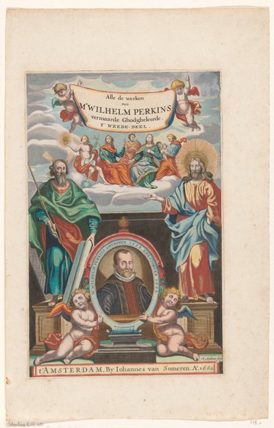 Portrait of William Perkins (Title page for: William Perkins, All the works. The second part, 1662) by Theodor Matham