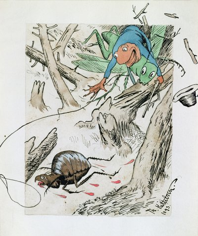 Flea Hunt in the Virgin Forest by Theodor Kittelsen