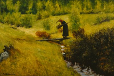 The Old Woman by the Stream by Theodor Kittelsen