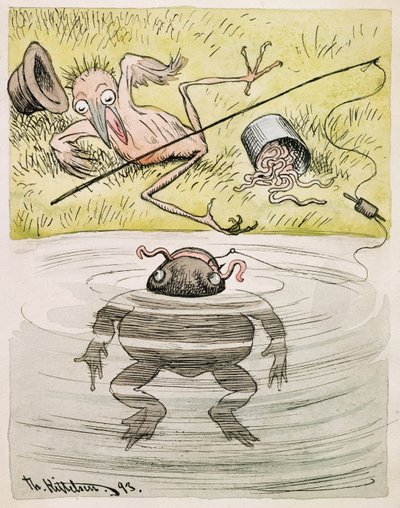 The sky shall be my witness that I did not know that you were the one who bit my hook by Theodor Kittelsen