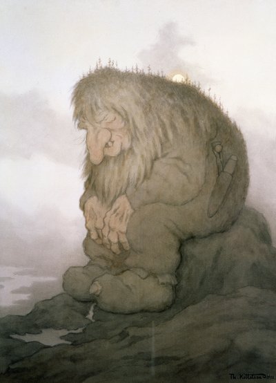 The Troll Who Wonders How Old He Is by Theodor Kittelsen