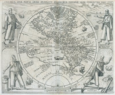 A Map of the Americas by Theodor de Bry