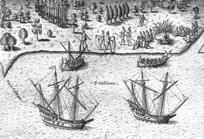 The French Lands the Coast of Florida by Theodor de Bry