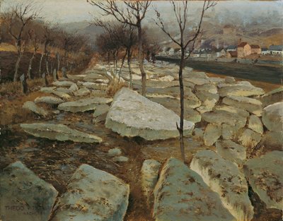 Ice Floes on the Shore of the Thaya by Theodor von Hormann