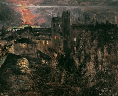 Paris at Night with Eiffel Tower by Theodor von Hormann
