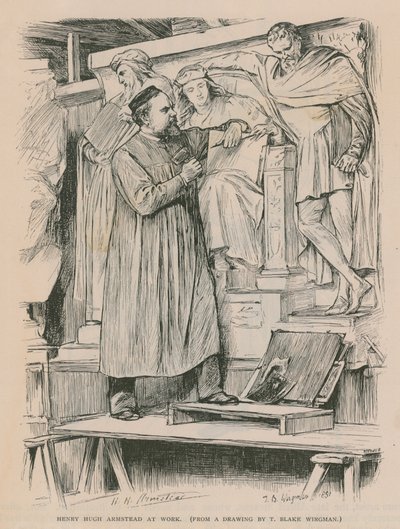Henry Hugh Armstead at work on the Albert Memorial by Theodore Blake Wirgman