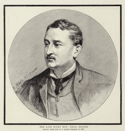 The Late Right Honourable Cecil Rhodes by Theodore Blake Wirgman