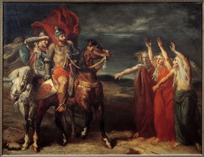 Macbeth and the Three Witches (Illustration of Scene 3 of Act I of William Shakespeare