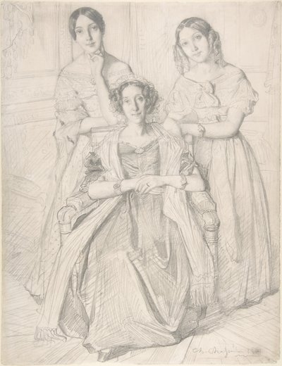 The Baroness Duperré and Her Daughters by Théodore Chassériau