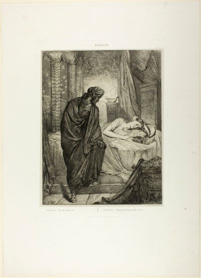 Yet She Must Die, plate eleven from Othello by Théodore Chassériau