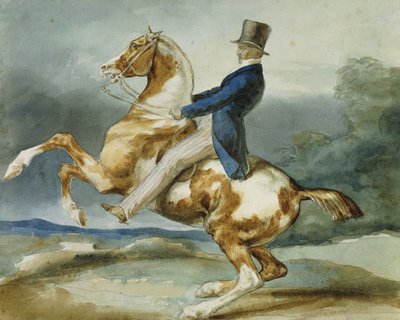A Rider and His Rearing Horse by Theodore Gericault