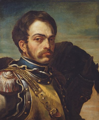 Carabinier Officer with his Horse by Theodore Gericault