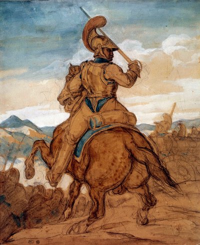 Carabinier or Cuirassier on Horseback by Theodore Gericault