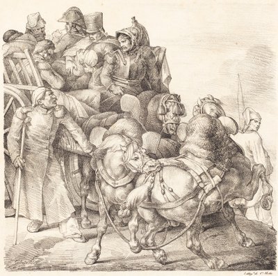 Cart Filled with Wounded Soldiers by Theodore Gericault