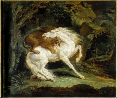 Horse Attacked by a Lion by Theodore Gericault