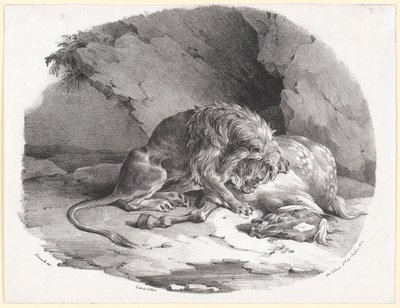A Horse Being Devoured by a Lion by Theodore Gericault