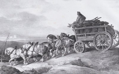 Coal Wagon Drawn by Horses by Theodore Gericault