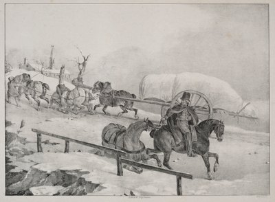 Four Diverse Subjects: Wagon climbing a Hill by Theodore Gericault