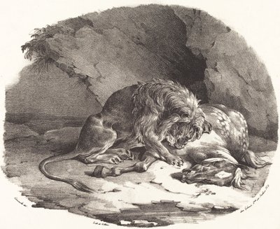 Horse Devoured by a Lion by Theodore Gericault