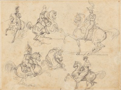 Horses and Riders (front); Horses (back) by Theodore Gericault