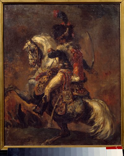Officer of Hunter on Horse of the Imperial Guard Charge by Theodore Gericault