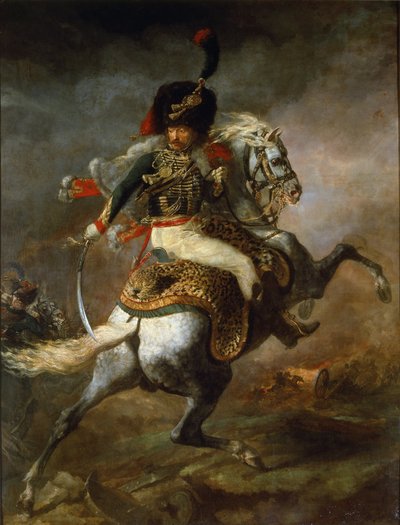 Officer of Hunters on Horseback of the Imperial Guard Charge by Theodore Gericault