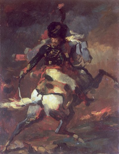 Officer of the Chasseurs Charging on Horseback by Theodore Gericault