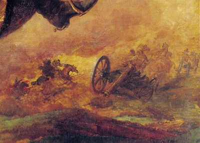 Officer of the Hussars, Detail of a Cannon on the Right, 1814 (detail) by Theodore Gericault