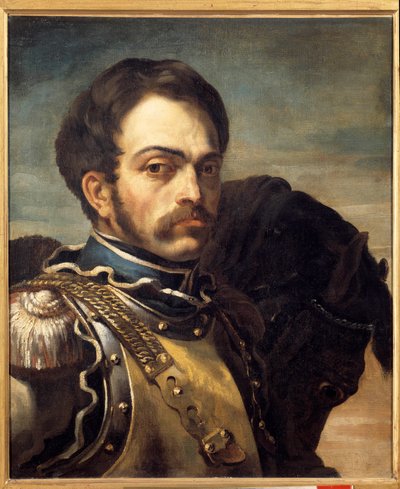 Portrait of a carabinieri officer by Theodore Gericault