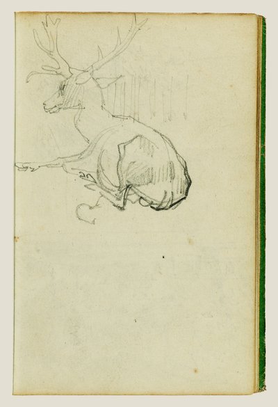 Seated Stag by Theodore Gericault