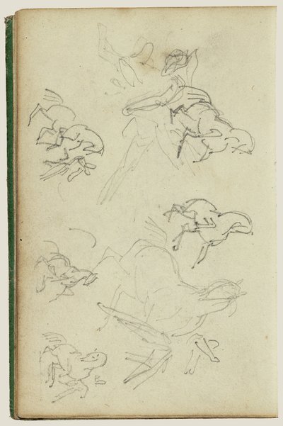 Six Studies for Man Beside a Rearing Horse by Theodore Gericault