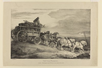 The Coal Waggon, from Various Subjects Drawn from Life on Stone by Theodore Gericault