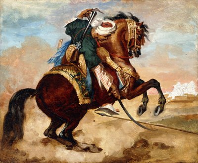 Turk Riding a Brown Alezan Horse by Theodore Gericault