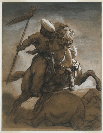 Turkish Cavalier in Combat, c.1818 by Theodore Gericault