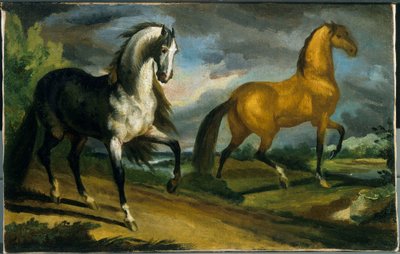 Two Horses by Theodore Gericault