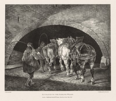 Various Subjects Drawn from Life and on Stone: Entrance to Adelphi Wharf by Theodore Gericault