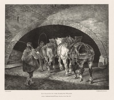 Various Subjects Drawn from Life and on Stone: Entrance to Adelphi Wharf by Theodore Gericault