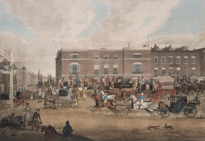 Coaches at the Elephant and Castle, London by Theodore Henry Adolphus Fielding
