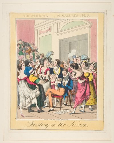 Theatrical Pleasures, Plate 5: Feasting in the Saloon by Theodore Lane