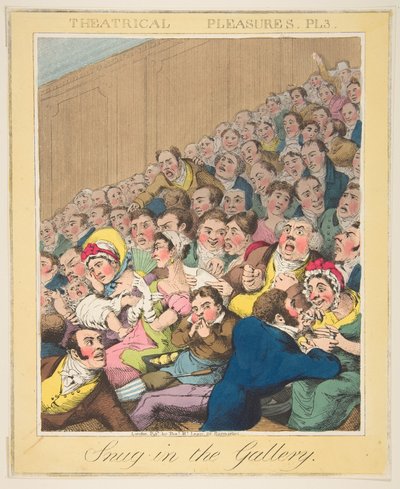 Theatrical Pleasures, Snug in the Gallery, Plate 3, ca. 1835 by Theodore Lane