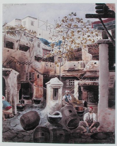 A Dyeworks, Rue du Divan, Algiers, c.1835 by Theodore Leblanc