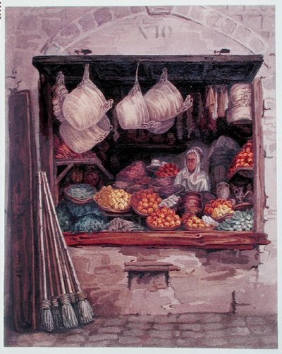 A Woman Selling Fruit and Vegetables, Algiers by Theodore Leblanc